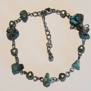 Turquoise and silver anklet/bracelet